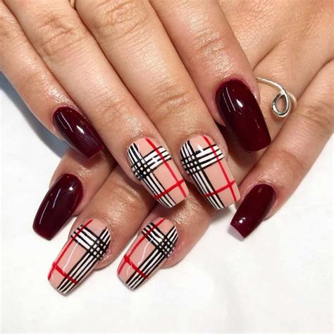 burberry runway nails|bold Burberry nails.